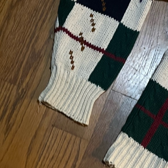 Vintage 1990s Van Heusen Knitted Crewneck Sweater Pattern Grandpa Sweater sz L - Picture 8 of 11